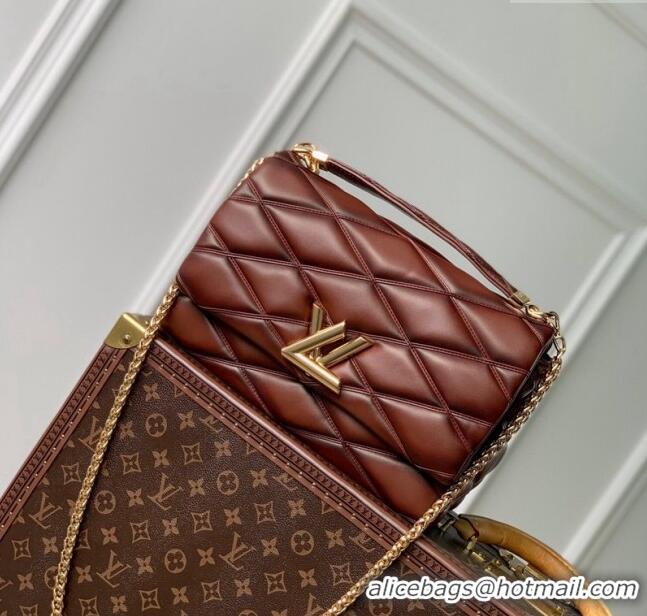 Best Price Louis Vuitton GO-14 GM Shoulder Bag in Quilted Lambskin M23689 Brown 2024