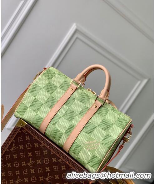 Grade Design Louis Vuitton Keepall Bandoulière 35 Travel Bag in Damier Golf Canvas N40671 Green 2024