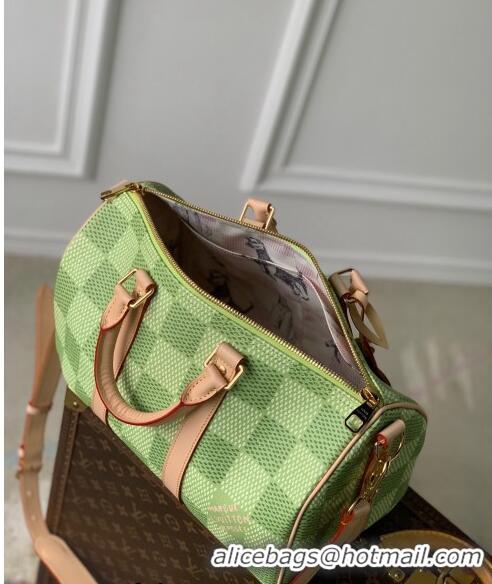 Grade Design Louis Vuitton Keepall Bandoulière 35 Travel Bag in Damier Golf Canvas N40671 Green 2024