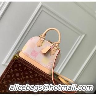 Pretty Style Louis Vuitton Alma BB Bag in Damier Giant Canvas N40516 Peach Pink 2024