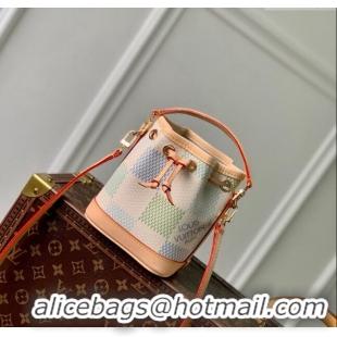 Super Quality Louis Vuitton Nano Noé Bucket bag in Damier Giant Canvas N40640 Pistachio Green 2024