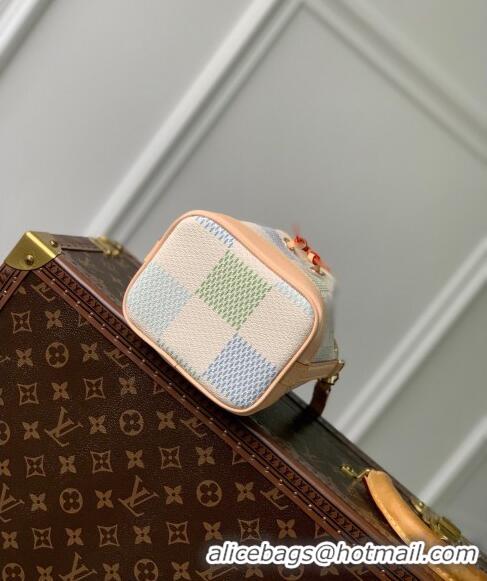 Super Quality Louis Vuitton Nano Noé Bucket bag in Damier Giant Canvas N40640 Pistachio Green 2024