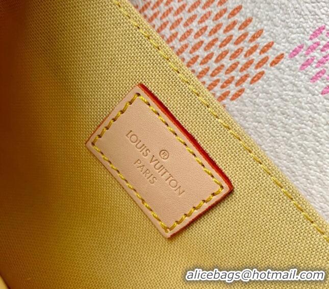 Inexpensive Louis Vuitton Pochette Metis East West Bag in Damier Giant Canvas N40749 Peach Pink 2024