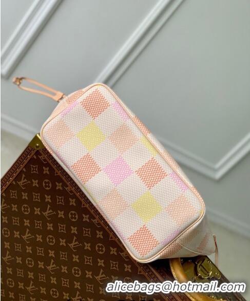 Top Quality Louis Vuitton Neverfull MM Tote bag in Damier Giant Canvas N40668 Peach Pink 2024