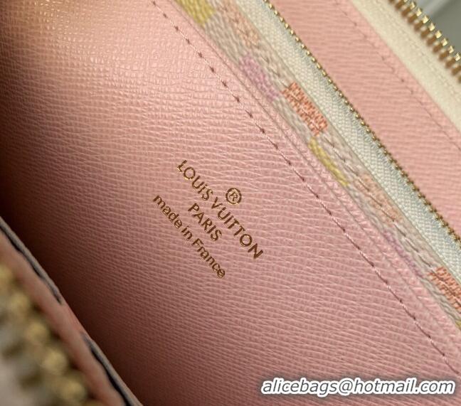 Inexpensive Louis Vuitton Zippy Wallet in Damier Giant Canvas N40748 Peach Pink 2024