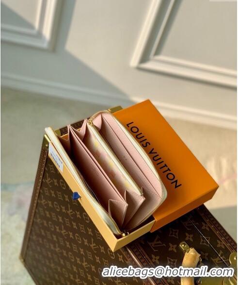 Inexpensive Louis Vuitton Zippy Wallet in Damier Giant Canvas N40748 Peach Pink 2024