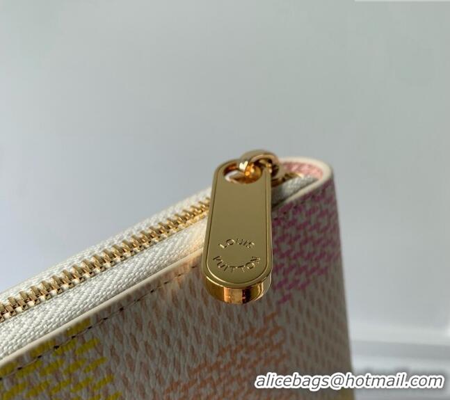 Inexpensive Louis Vuitton Zippy Wallet in Damier Giant Canvas N40748 Peach Pink 2024