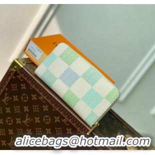 Top Grade Louis Vuitton Zippy Wallet in Damier Giant Canvas N40748 Pistachio Green 2024