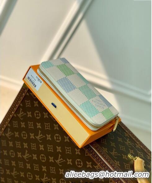 Top Grade Louis Vuitton Zippy Wallet in Damier Giant Canvas N40748 Pistachio Green 2024