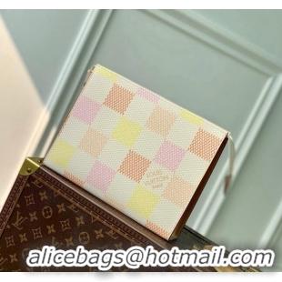 Good Quality Louis Vuitton Pochette Accessoires Pouch in Damier Giant Canvas N47542 Peach Pink 2024