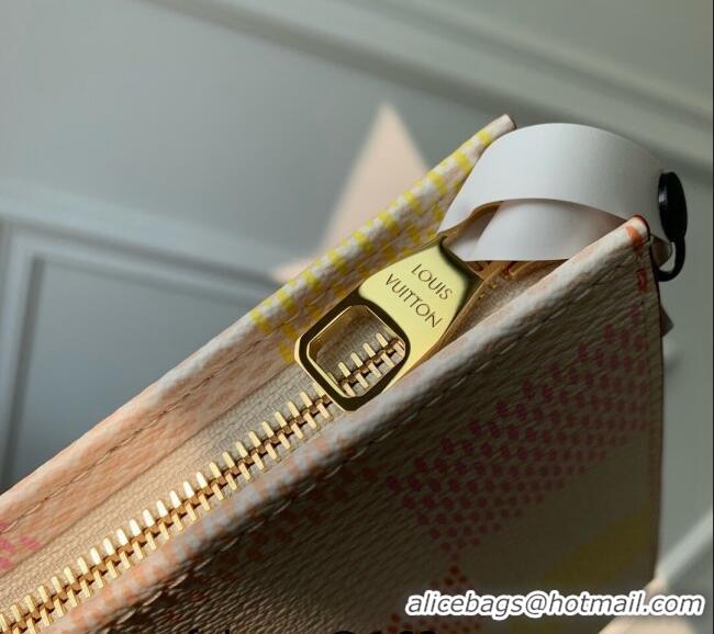 Good Quality Louis Vuitton Pochette Accessoires Pouch in Damier Giant Canvas N47542 Peach Pink 2024