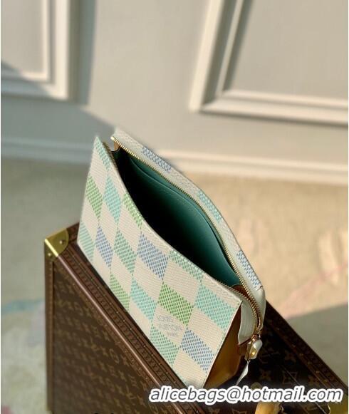 Best Price Louis Vuitton Pochette Accessoires Pouch in Damier Giant Canvas N47542 Pistachio Green 2024