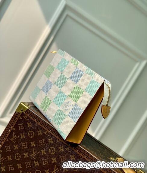 Best Price Louis Vuitton Pochette Accessoires Pouch in Damier Giant Canvas N47542 Pistachio Green 2024