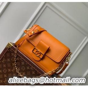 Famous Brand Louis Vuitton Dauphine Soft MM Shoulder bag in Calfskin M25048 Orange 2024