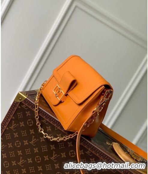 Famous Brand Louis Vuitton Dauphine Soft MM Shoulder bag in Calfskin M25048 Orange 2024