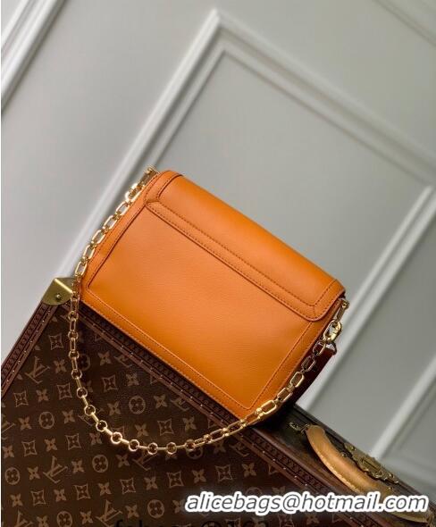 Famous Brand Louis Vuitton Dauphine Soft MM Shoulder bag in Calfskin M25048 Orange 2024