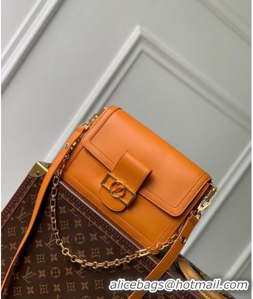 Famous Brand Louis Vuitton Dauphine Soft MM Shoulder bag in Calfskin M25048 Orange 2024