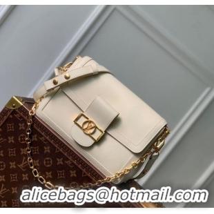 Best Quality Louis Vuitton Dauphine Soft MM Shoulder bag in Calfskin M25050 White 2024