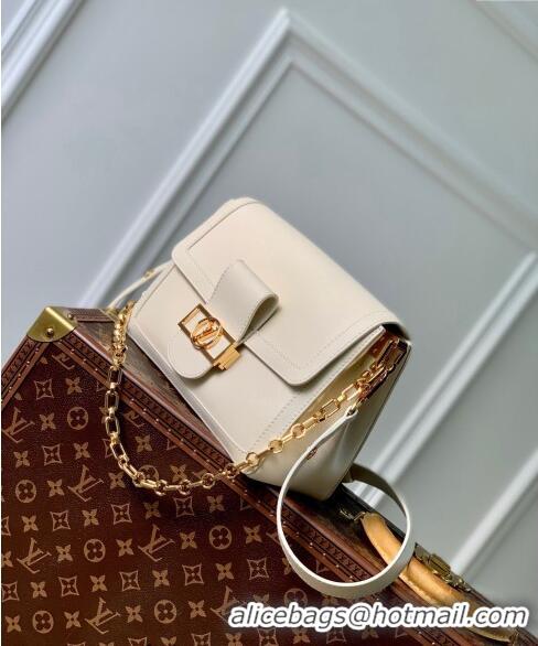 Best Quality Louis Vuitton Dauphine Soft MM Shoulder bag in Calfskin M25050 White 2024