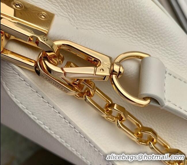 Best Quality Louis Vuitton Dauphine Soft MM Shoulder bag in Calfskin M25050 White 2024