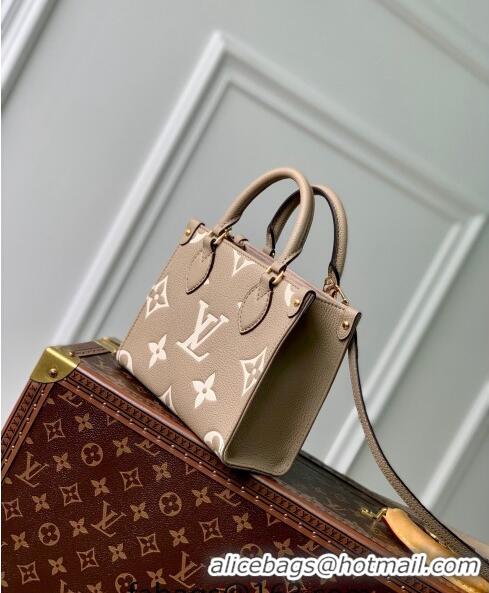 Louis Vuitton OnTheGo BB Tote Bag Monogram Empreinte Leather M46993 Grey 2024