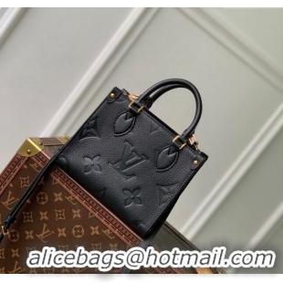 Stylish Cheap Louis Vuitton OnTheGo BB Tote Bag Monogram Empreinte Leather M46993 Black/Gold 2024