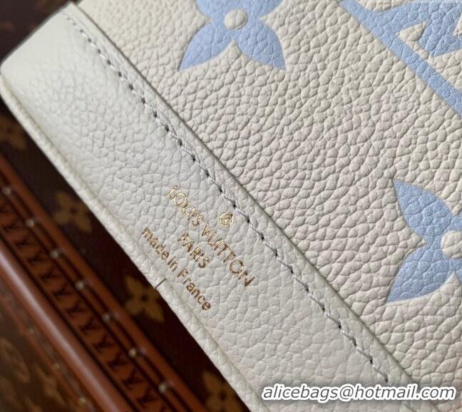 Original Cheap Louis Vuitton Nano Noe Bucket Bag in Bicolor Monogram Leather M82933 White/Blue 2024