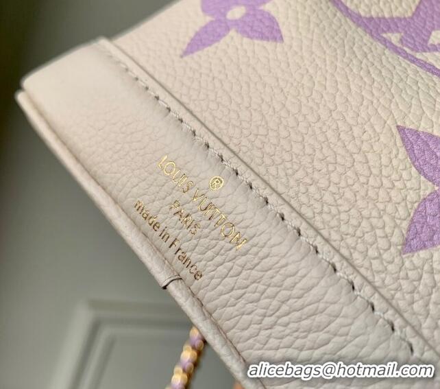 Best Price Louis Vuitton Nano Noe Bucket Bag in Bicolor Monogram Leather M82933 White/Purple 2024