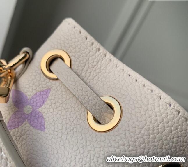 Best Price Louis Vuitton Nano Noe Bucket Bag in Bicolor Monogram Leather M82933 White/Purple 2024