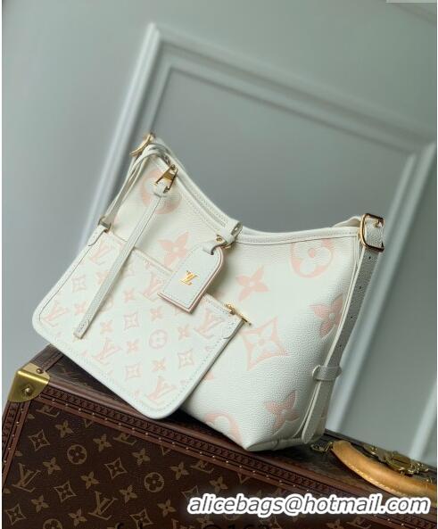 Grade Quality Louis Vuitton CarryAll PM Hobo Bag in Bicolor Monogram Leather M24141 White/Peach Pink 2024