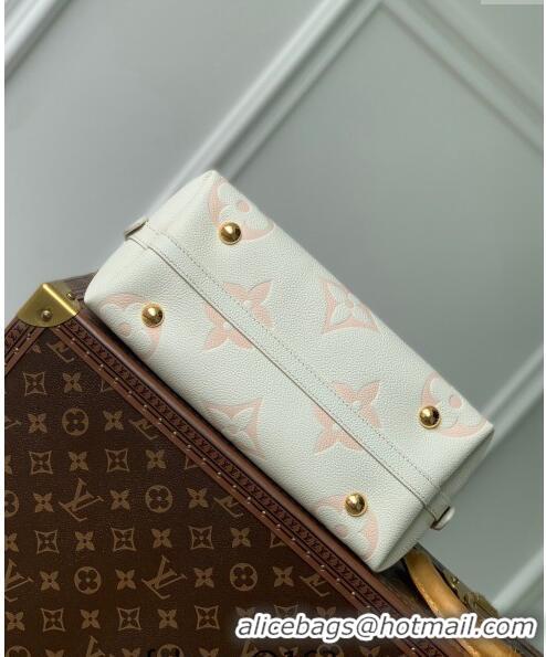 Grade Quality Louis Vuitton CarryAll PM Hobo Bag in Bicolor Monogram Leather M24141 White/Peach Pink 2024