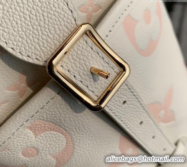 Grade Quality Louis Vuitton CarryAll PM Hobo Bag in Bicolor Monogram Leather M24141 White/Peach Pink 2024