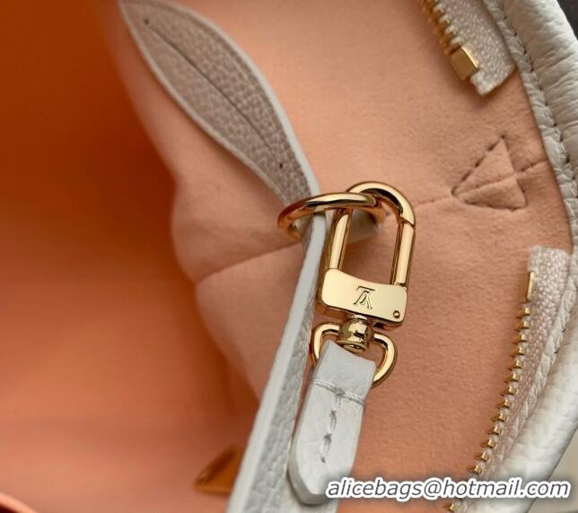 Grade Quality Louis Vuitton CarryAll PM Hobo Bag in Bicolor Monogram Leather M24141 White/Peach Pink 2024