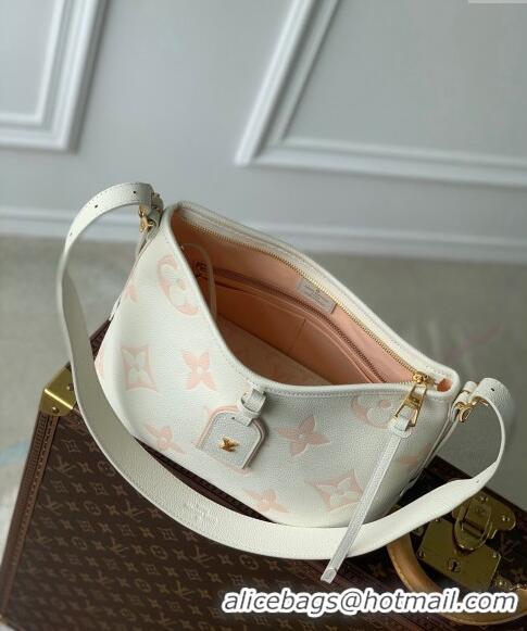 Grade Quality Louis Vuitton CarryAll PM Hobo Bag in Bicolor Monogram Leather M24141 White/Peach Pink 2024