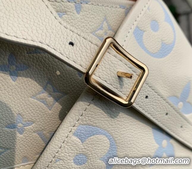 Cheapest Louis Vuitton CarryAll PM Hobo Bag in Bicolor Monogram Leather M24141 White/Blue 2024