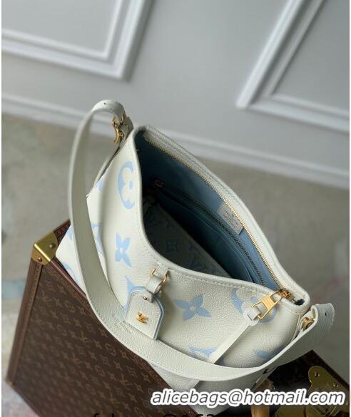 Cheapest Louis Vuitton CarryAll PM Hobo Bag in Bicolor Monogram Leather M24141 White/Blue 2024