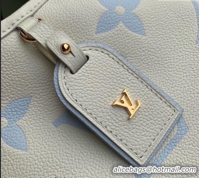 Cheapest Louis Vuitton CarryAll PM Hobo Bag in Bicolor Monogram Leather M24141 White/Blue 2024