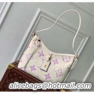 Top Quality Louis Vuitton CarryAll PM Hobo Bag in Bicolor Monogram Leather M24141 White/Purple 2024