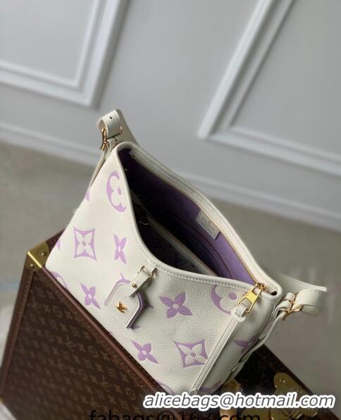 Top Quality Louis Vuitton CarryAll PM Hobo Bag in Bicolor Monogram Leather M24141 White/Purple 2024