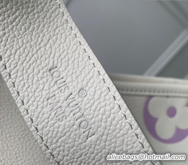 Top Quality Louis Vuitton CarryAll PM Hobo Bag in Bicolor Monogram Leather M24141 White/Purple 2024