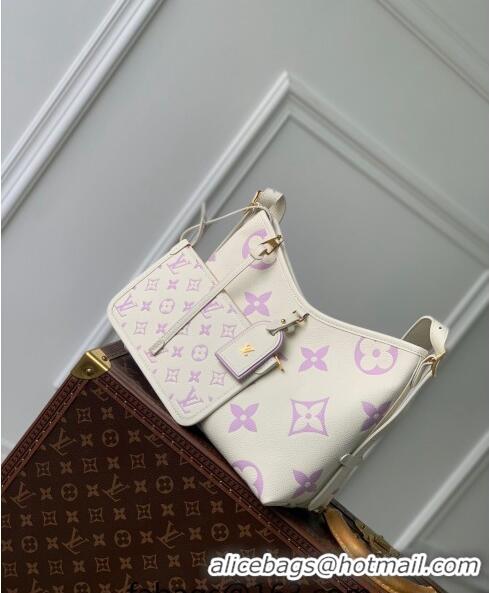 Top Quality Louis Vuitton CarryAll PM Hobo Bag in Bicolor Monogram Leather M24141 White/Purple 2024