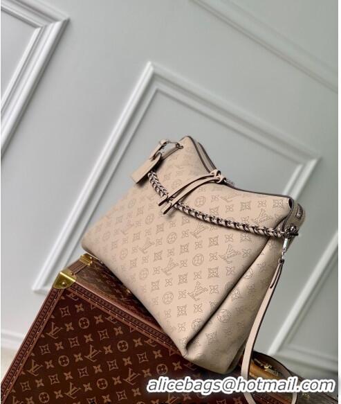 Luxury Classic Louis Vuitton Hand It All MM Hobo Bag in Mahina calfskin M24133 Galet Grey 2024