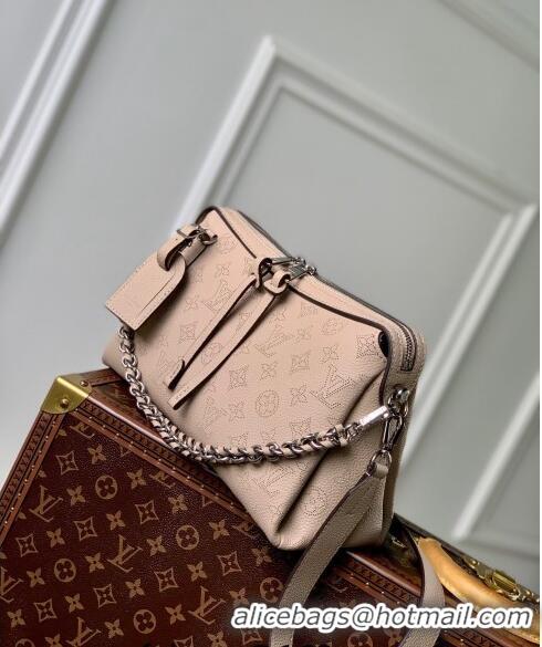 Famous Brand Louis Vuitton Hand It All PM Hobo Bag in Mahina calfskin M24255 Galet Grey 2024