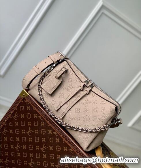 Famous Brand Louis Vuitton Hand It All PM Hobo Bag in Mahina calfskin M24255 Galet Grey 2024