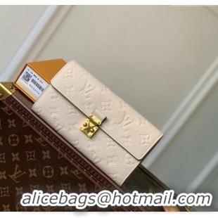 Cheapest Louis Vuitton Sarah Wallet in Monogram Empreinte Leather M83276 Cream White 2024