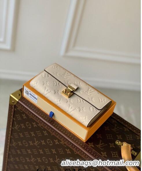 Cheapest Louis Vuitton Sarah Wallet in Monogram Empreinte Leather M83276 Cream White 2024