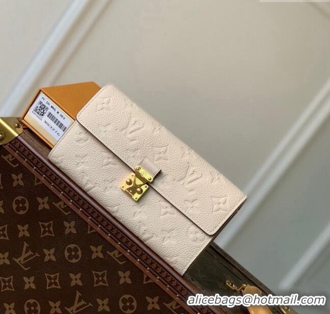 Cheapest Louis Vuitton Sarah Wallet in Monogram Empreinte Leather M83276 Cream White 2024