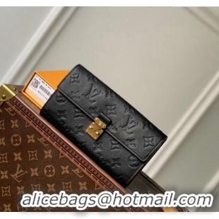 Inexpensive Louis Vuitton Sarah Wallet in Monogram Empreinte Leather M82638 Black 2024