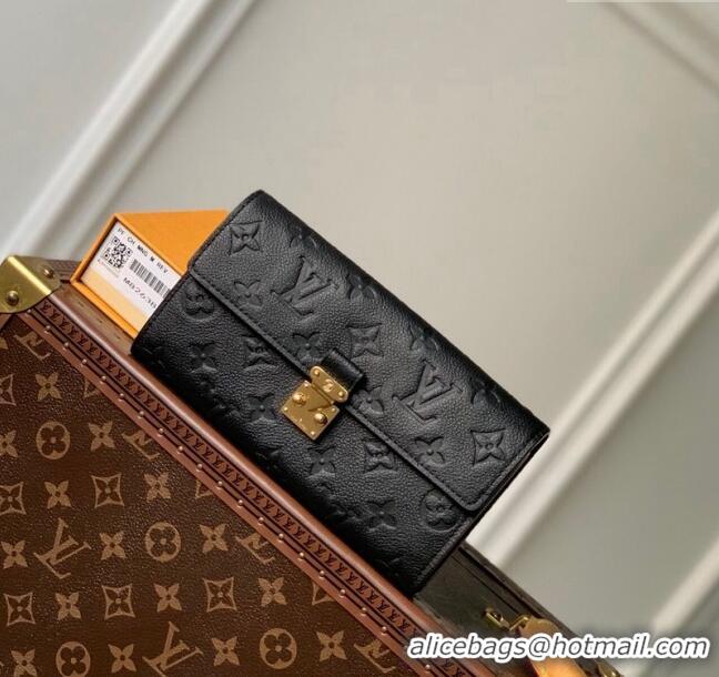 Inexpensive Louis Vuitton Sarah Wallet in Monogram Empreinte Leather M82638 Black 2024