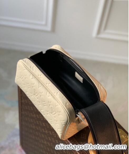 Best Quality Louis Vuitton Dopp Kit Toilet Clutch in Taurillon Monogram Leather M82576 White 2024